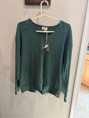 TenTree Women's Forest Pine Heather Ribbed Sweater - Green